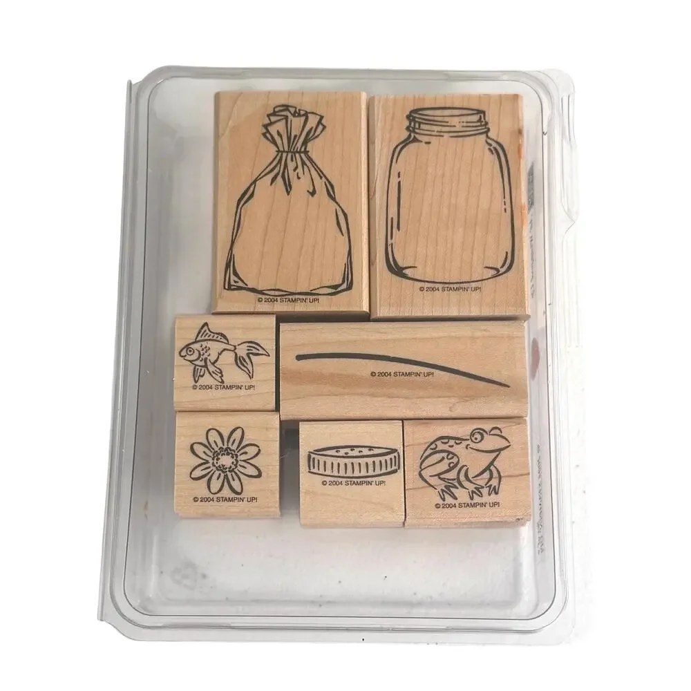 Stampin’ Up set of 7 rubber stamps Please”all wrapped up” collection